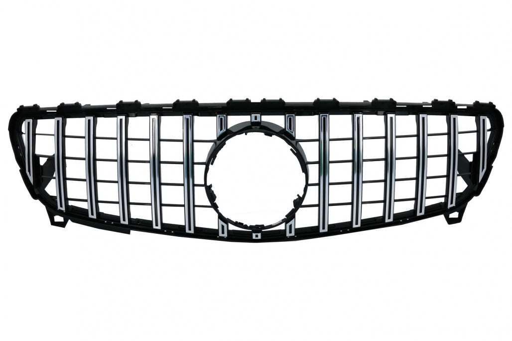 Central Grille GT-R Panamericana Design Black Chrome for Mercedes A-Class W176 Facelift (092015–2018)