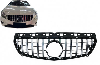 Central Grille GT-R Panamericana Design Black Chrome for Mercedes A-Class W176 (2012–082015)