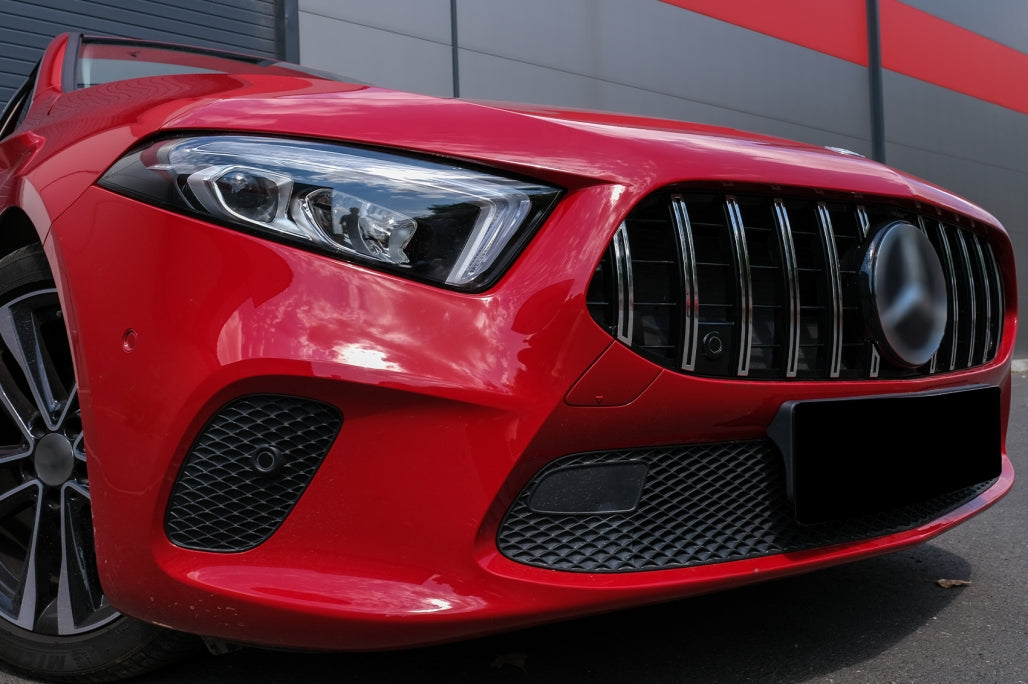 Central Grille GT-R Panamericana Design Black Chrome for Mercedes A-Class W177 V177 (2018–2022)