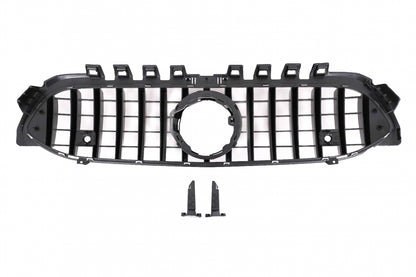 Central Grille GT-R Panamericana Design Piano Black for Mercedes A-Class W177 V177 (2018–2022)