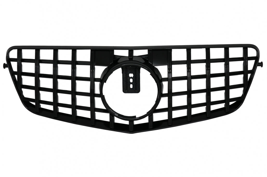 Central Grille GT-R Panamericana Piano Black for Mercedes E-Class W212 S212 (2009–2013)