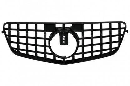 Central Grille GT-R Panamericana Piano Black for Mercedes E-Class W212 S212 (2009–2013)
