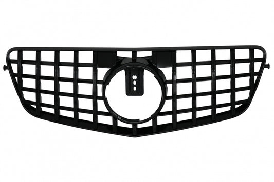 Central Grille GT-R Panamericana Piano Black for Mercedes E-Class W212 S212 (2009–2013)