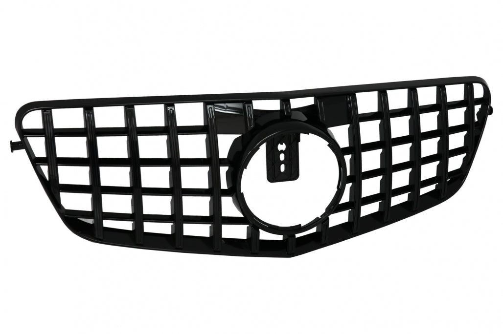 Central Grille GT-R Panamericana Piano Black for Mercedes E-Class W212 S212 (2009–2013)