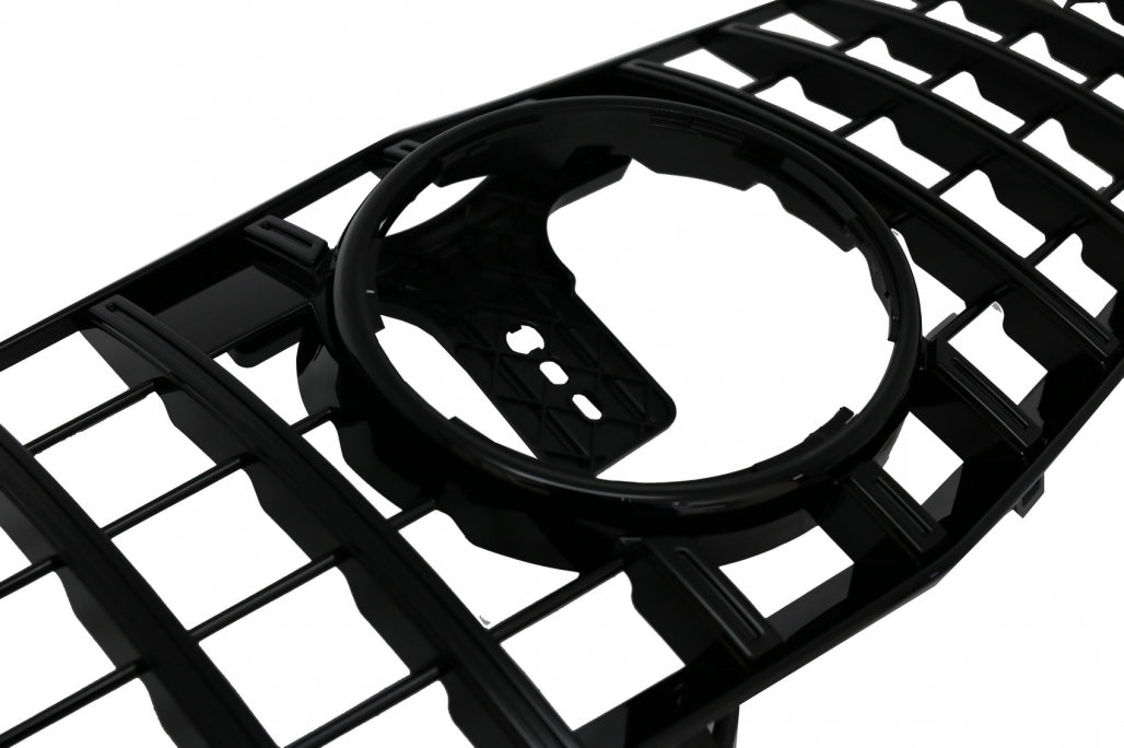 Central Grille GT-R Panamericana Piano Black for Mercedes E-Class W212 S212 (2009–2013)