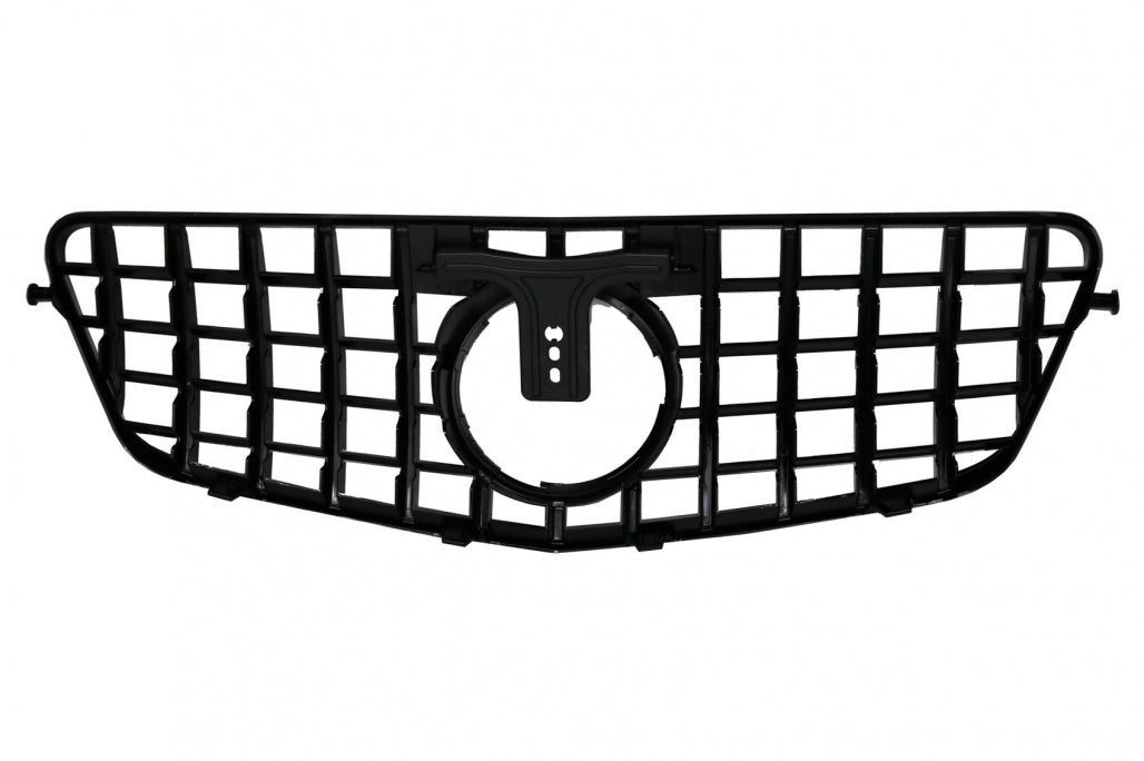Central Grille GT-R Panamericana Piano Black for Mercedes E-Class W212 S212 (2009–2013)