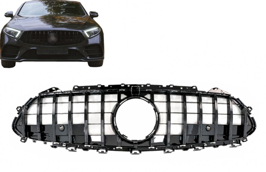 Central Grille GTR Design Piano Black for Mercedes CLS C257 (2018–Up)