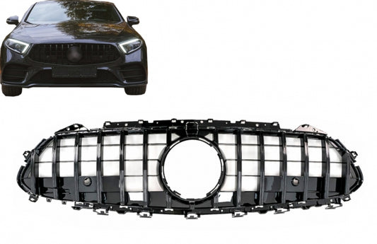 Central Grille GTR Design Piano Black for Mercedes CLS C257 (2018–Up)