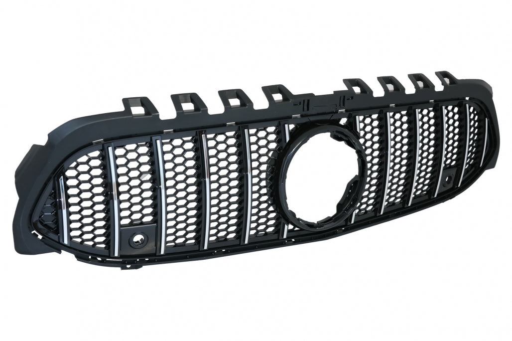 Central Grille Mesh GT-R Panamericana Design Black Chrome for Mercedes A-Class W177 V177 (2018–2022)