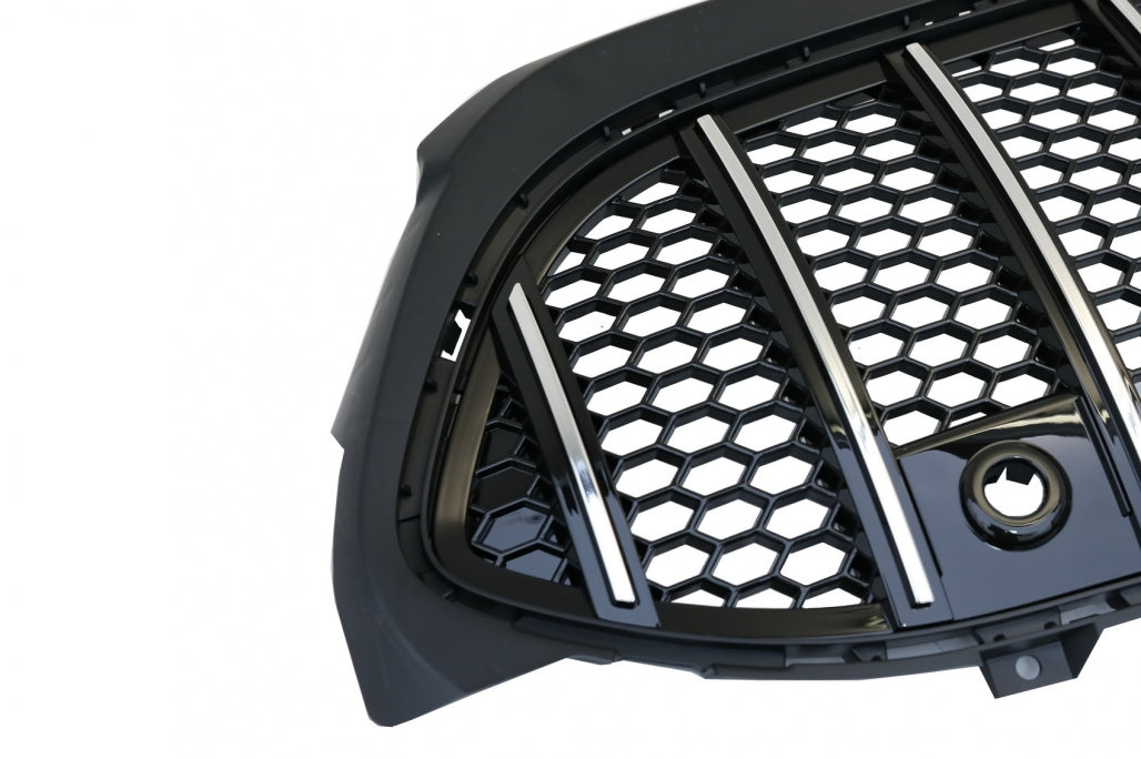 Central Grille Mesh GT-R Panamericana Design Black Chrome for Mercedes A-Class W177 V177 (2018–2022)