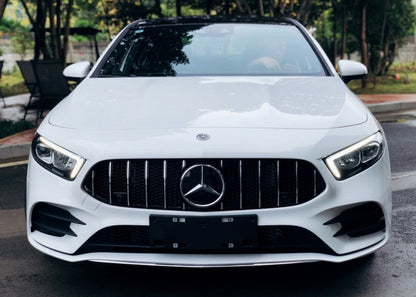 Central Grille Mesh GT-R Panamericana Design Black Chrome for Mercedes A-Class W177 V177 (2018–2022)