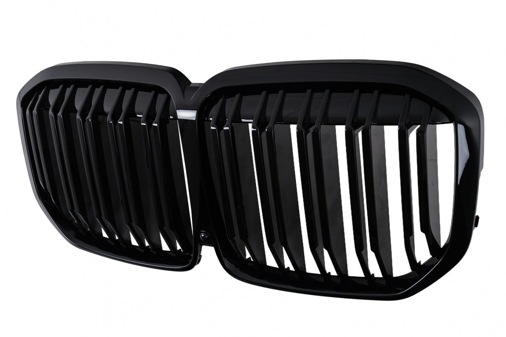 Central Kidney Grille Double Stripe Piano Black for BMW X7 G07 (2018-2022)