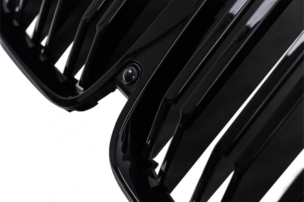 Central Kidney Grille Double Stripe Piano Black for BMW X7 G07 (2018-2022)
