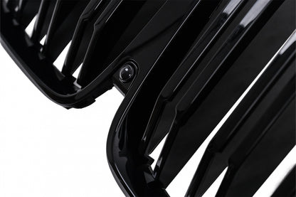 Central Kidney Grille Double Stripe Piano Black for BMW X7 G07 (2018-2022)