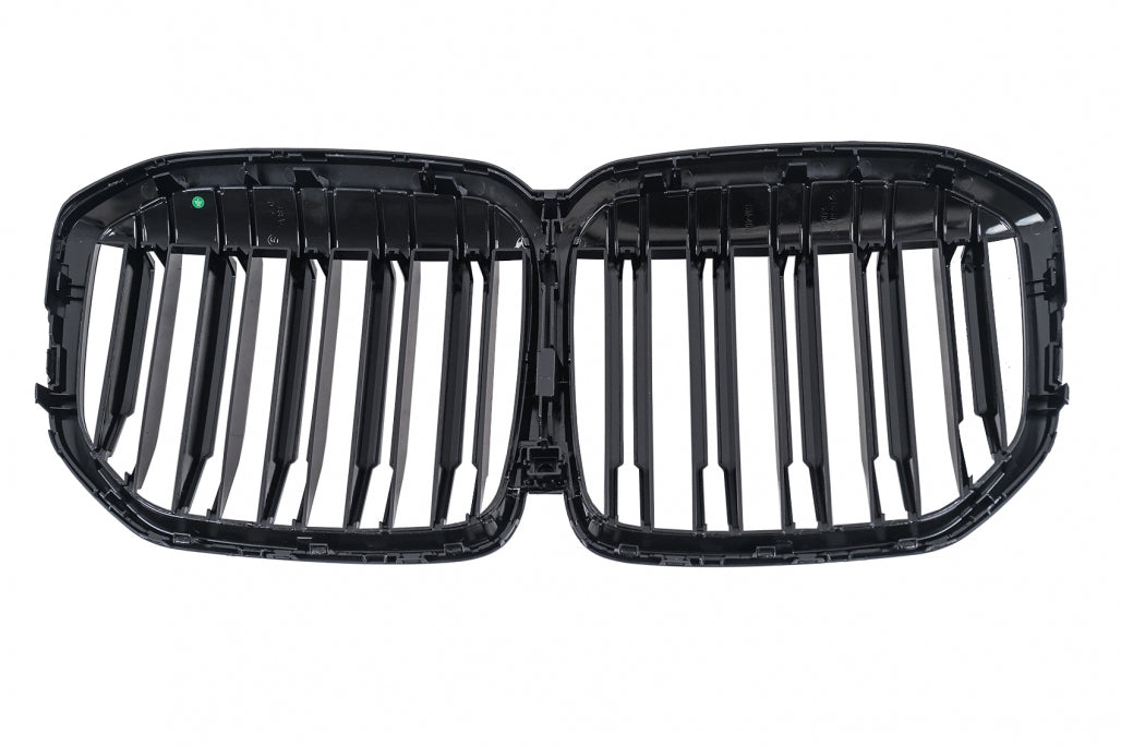Central Kidney Grille Double Stripe Piano Black for BMW X7 G07 (2018-2022)
