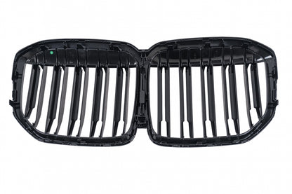 Central Kidney Grille Double Stripe Piano Black for BMW X7 G07 (2018-2022)