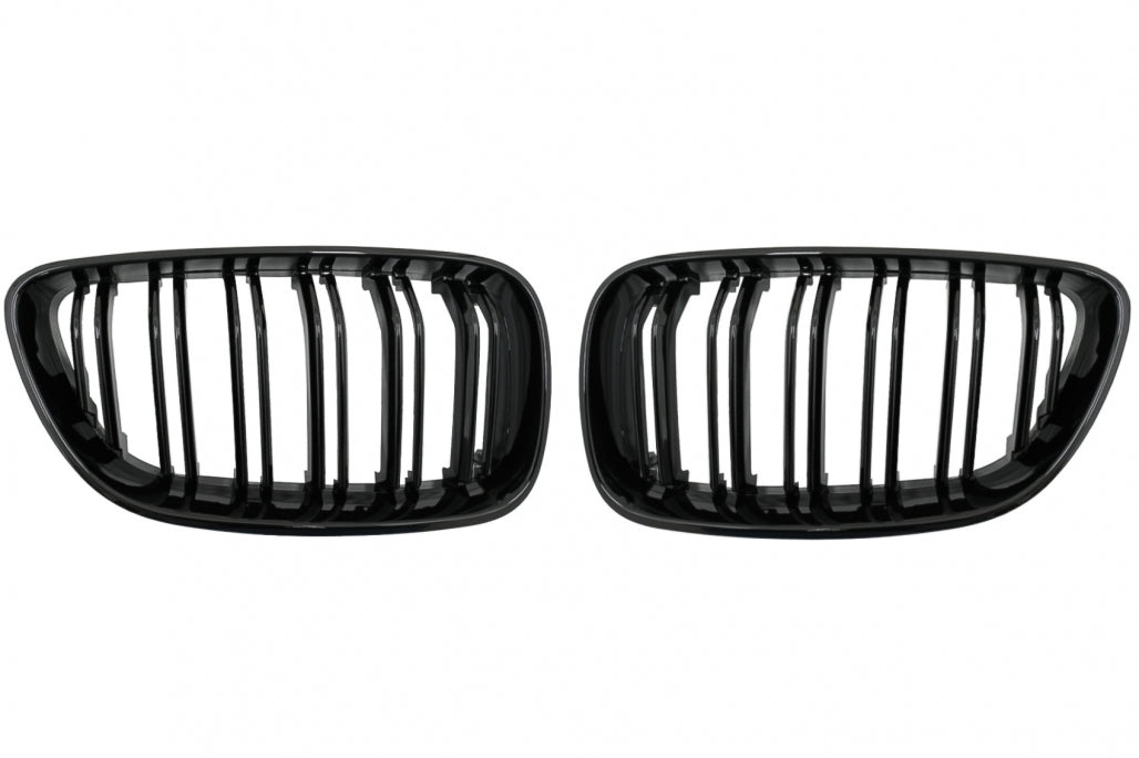 Central Kidney Grilles Double Stripe M Design Piano Black for BMW 2 Series F22 F23 F87 (2014–Up)
