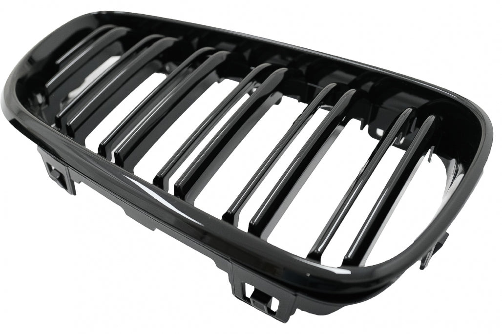 Central Kidney Grilles Double Stripe M Design Piano Black for BMW 2 Series F22 F23 F87 (2014–Up)