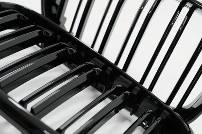 Central Kidney Grilles Double Stripe M Design Piano Black for BMW 2 Series F22 F23 F87 (2014–Up)