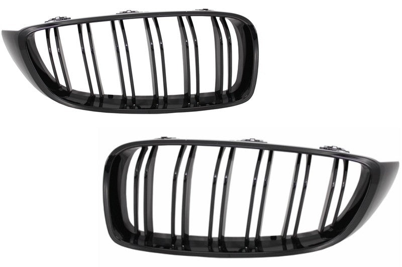 Central Kidney Grilles Double Stripe M Design Piano Black for BMW 4 Series F32 F33 F36 (2013–2019)