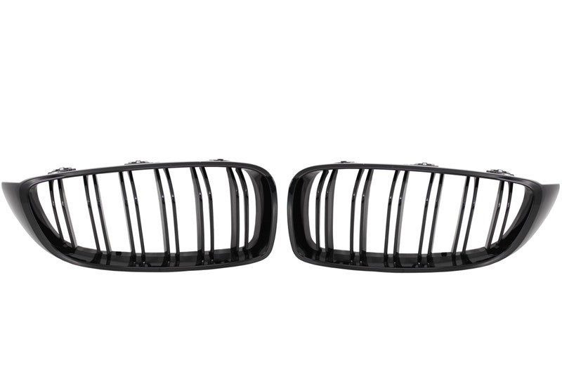 Central Kidney Grilles Double Stripe M Design Piano Black for BMW 4 Series F32 F33 F36 (2013–2019)