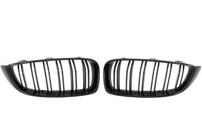 Central Kidney Grilles Double Stripe M Design Piano Black for BMW 4 Series F32 F33 F36 (2013–2019)