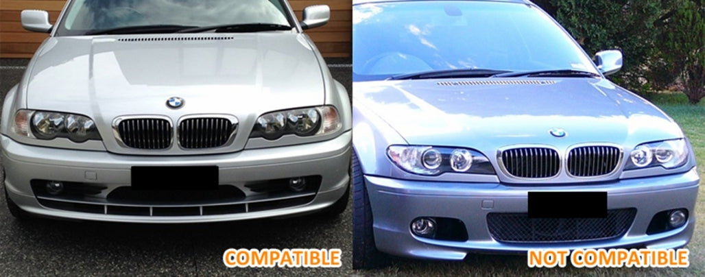 Central Kidney Grilles Double Stripe M Design for BMW 3 Series E46 Coupe Cabrio Non-Facelift (1999–2002)