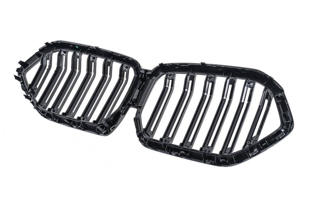 Central Kidney Grilles Double Stripe Piano Black for BMW X6 G06 (2019-2022)