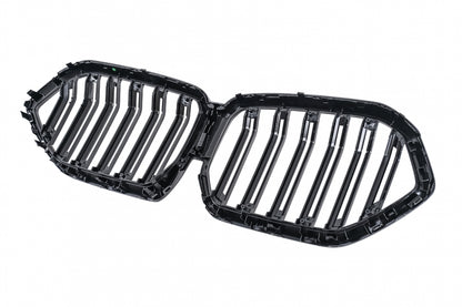 Central Kidney Grilles Double Stripe Piano Black for BMW X6 G06 (2019-2022)