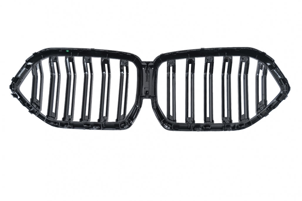 Central Kidney Grilles Double Stripe Piano Black for BMW X6 G06 (2019-2022)