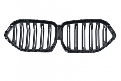 Central Kidney Grilles Double Stripe Piano Black for BMW X6 G06 (2019-2022)