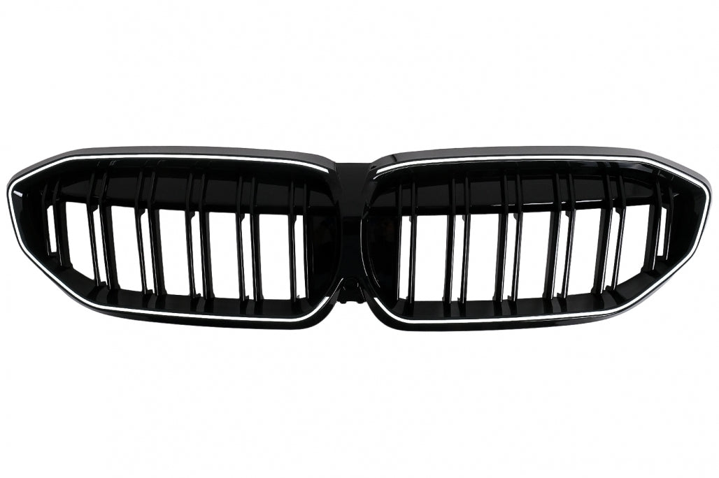 Central Kidney Grilles with LED Piano Black for BMW 3 Series G20 G21 (2019–2022)