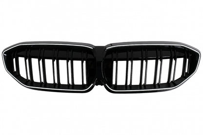 Central Kidney Grilles with LED Piano Black for BMW 3 Series G20 G21 (2019–2022)
