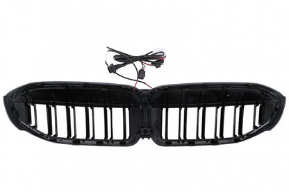 Central Kidney Grilles with LED Piano Black for BMW 3 Series G20 G21 (2019–2022)