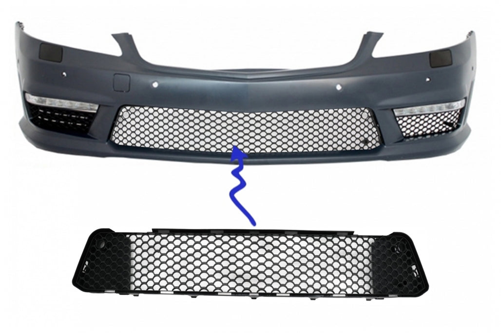 Central Lower Grille for Front Bumper AMG Design for Mercedes S-Class W221 (2005–2013)