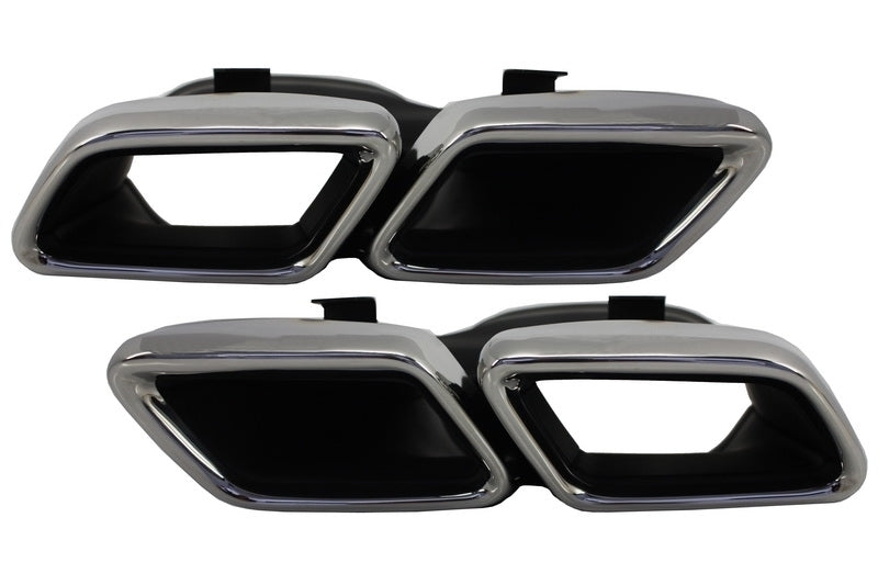 Chrome Exhaust Muffler Tips for Mercedes C-Class W205 W213 W222 GLC GLE (2014-Up)