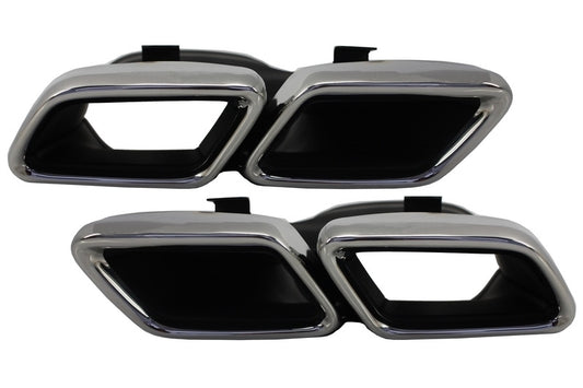Chrome Exhaust Muffler Tips for Mercedes C-Class W205 W213 W222 GLC GLE (2014-Up)