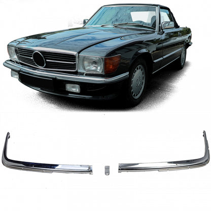 Chrome Trims EU Front Bumper 1.8mm 3-Piece for Mercedes SL R107  C107 SLC (1971–1989)