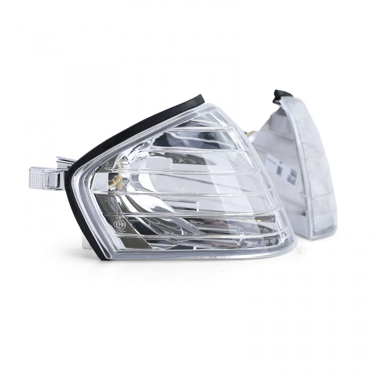Clear Glass Chrome Indicator Pair for Mercedes SL R129 (1989–2001)