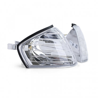 Clear Glass Chrome Indicator Pair for Mercedes SL R129 (1989–2001)