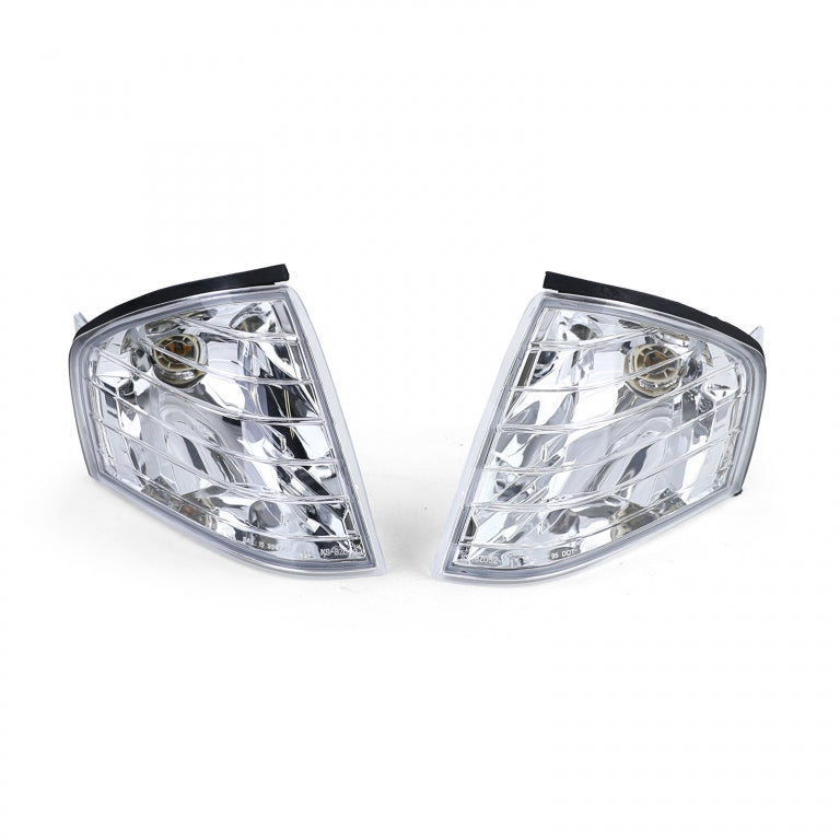 Clear Glass Chrome Indicator Pair for Mercedes SL R129 (1989–2001)