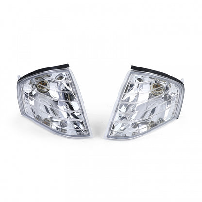 Clear Glass Chrome Indicator Pair for Mercedes SL R129 (1989–2001)