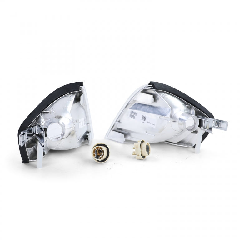Clear Glass Chrome Indicator Pair for Mercedes SL R129 (1989–2001)