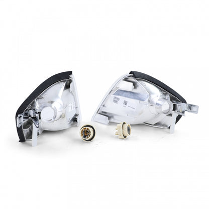 Clear Glass Chrome Indicator Pair for Mercedes SL R129 (1989–2001)