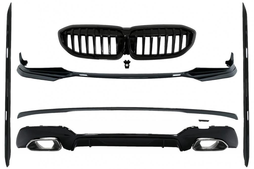 Complete Body Kit Extensions M340i Design with Silver Exhaust Tips for BMW 3 Series G20 G21 (2018–Up)
