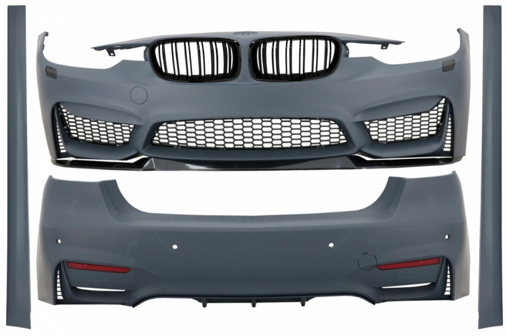 Complete Body Kit M3 CS Look with Double Stripe Kidney Grilles for BMW 3 Series F30 (2011–2019) Without Fog Lights