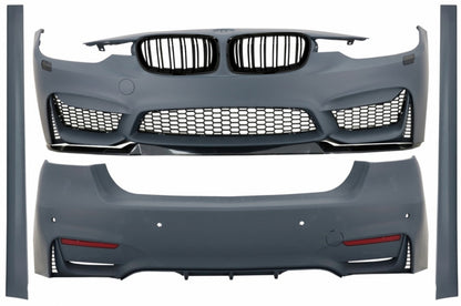 Complete Body Kit M3 CS Look with Double Stripe Kidney Grilles for BMW 3 Series F30 (2011–2019) Without Fog Lights