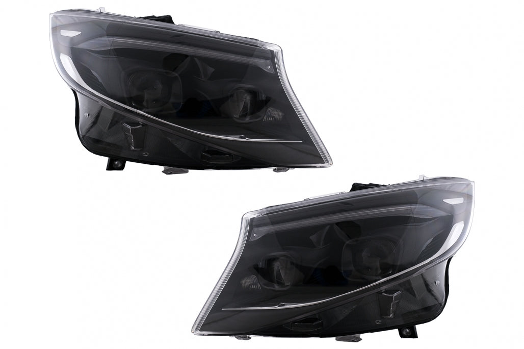 Complete Body Kit with LED Headlights & Red Clear LED Taillights for Mercedes Vito (2020–2024) LHD Halogen