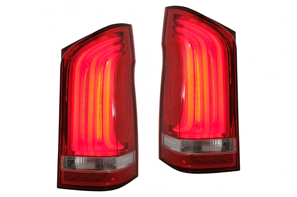 Complete Body Kit with LED Headlights & Red Clear LED Taillights for Mercedes Vito (2020–2024) LHD Halogen