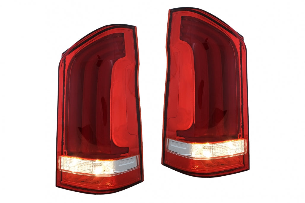 Complete Body Kit with LED Headlights & Red Clear LED Taillights for Mercedes Vito (2020–2024) LHD Halogen